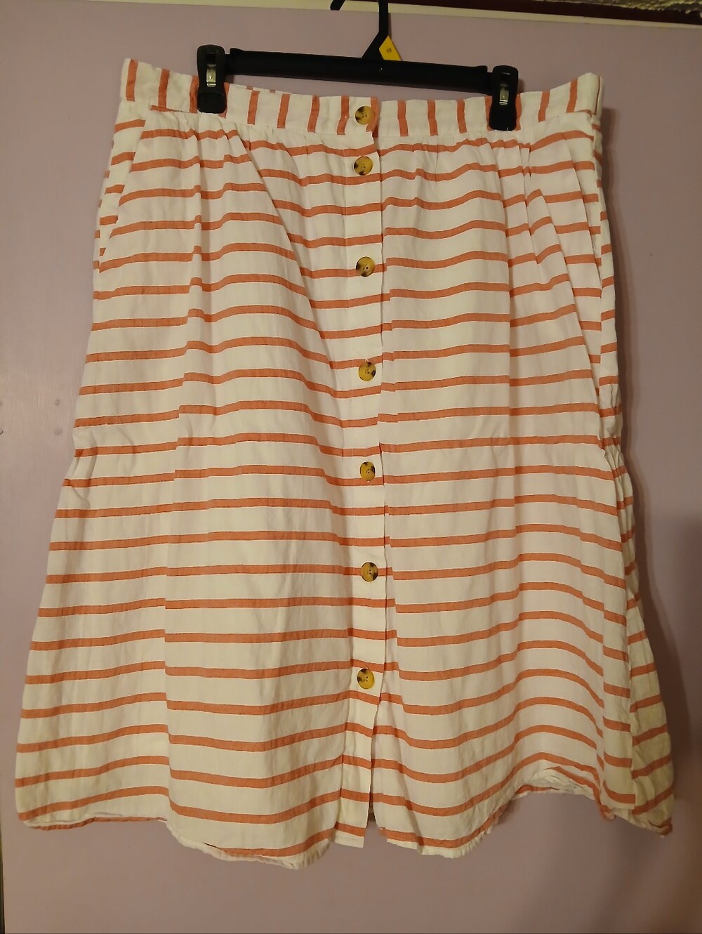 Red And White Striped Skirt